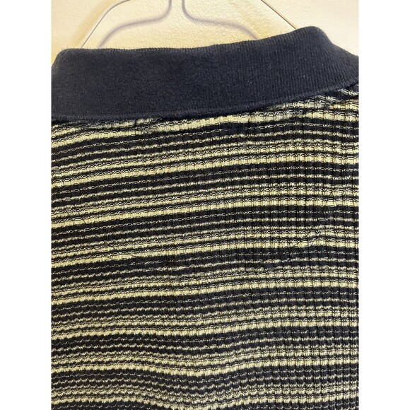 vintage 1980s Express 1/4 zip ribbed 100% cotton striped shirt mens Large soft! - Picture 4 of 6